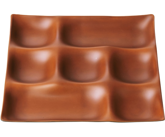 福井クラフト 25cm 角ABS7点プレート ブラウン(裏黒) 80521050 1個（ご注文単位1個）【直送品】