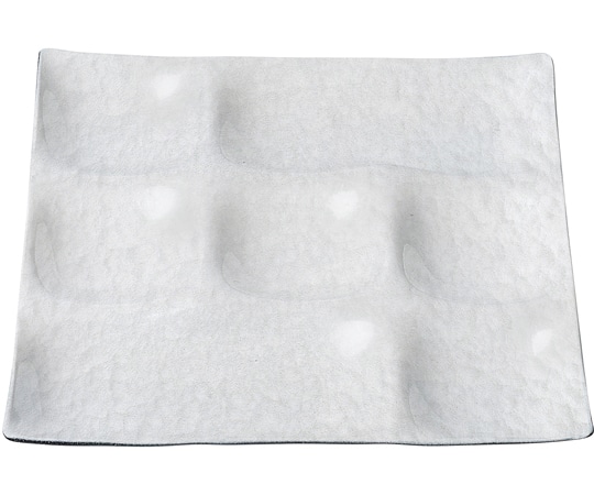 福井クラフト 25cm 角ABS7点プレート ホワイトアクア(裏黒塗)汚染防止加工 21025525 1個（ご注文単位1個）【直送品】