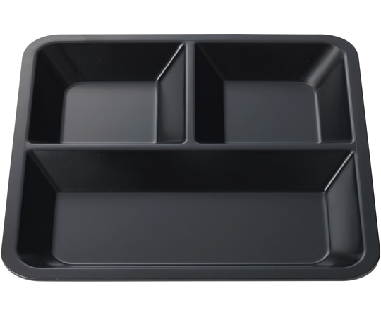 福井クラフト 8.5寸 松花堂三つ仕切 黒艶消(裏黒) 50023030 1個（ご注文単位1個）【直送品】