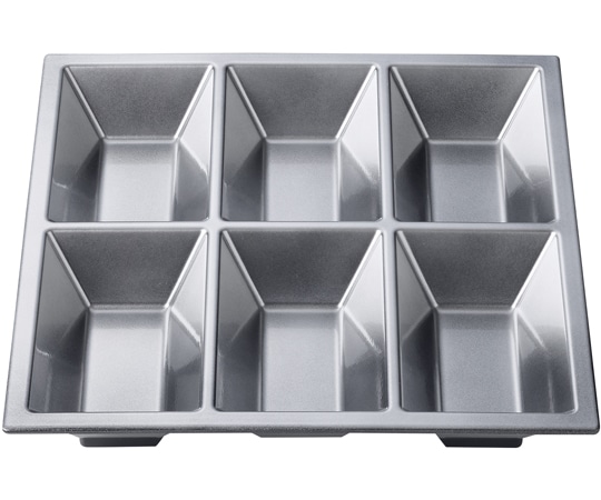 福井クラフト 8.5寸 ABS六ッ仕切 銀透き(裏黒) 23025580 1個（ご注文単位1個）【直送品】