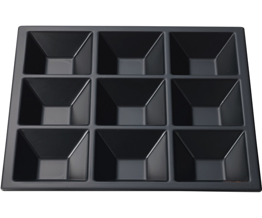 福井クラフト 8.5寸 松花堂用九ツ仕切 黒艶消(裏黒) 50023045 1個（ご注文単位1個）【直送品】