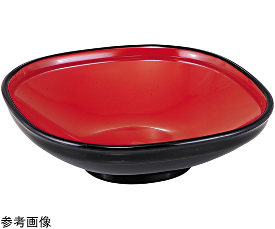 福井クラフト 6.5寸 角ふるさと鉢 黒内朱 45023310 1個（ご注文単位1個）【直送品】