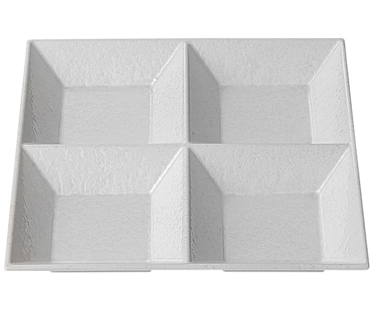 福井クラフト 22cm スクエアプレート 四ッ仕切ホワイトアクア(裏白塗)汚染防止 55011795 1個（ご注文単位1個）【直送品】