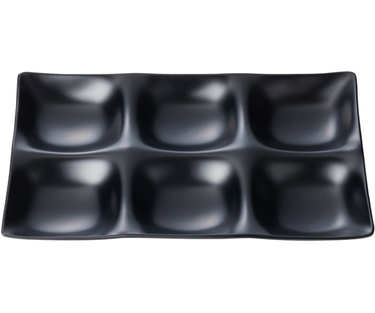 福井クラフト 25cm 長角ABS6点プレート 黒艶消(裏黒) 50028695 1個（ご注文単位1個）【直送品】