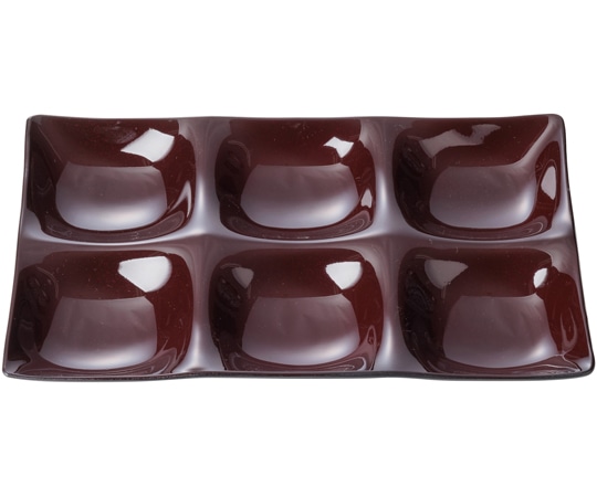 福井クラフト 25cm 長角ABS6点プレート 新溜(裏黒) 50028705 1個（ご注文単位1個）【直送品】