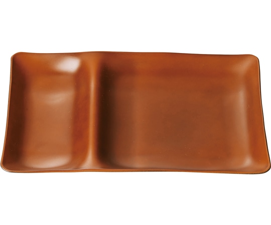 福井クラフト 25cm 長角ABS2点プレート ブラウン(裏黒) 55202770 1個（ご注文単位1個）【直送品】