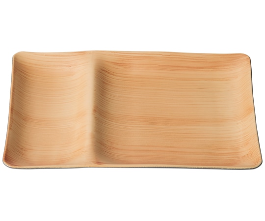 福井クラフト 25cm 長角ABS2点プレート 和柾目(裏黒) 50028725 1個（ご注文単位1個）【直送品】