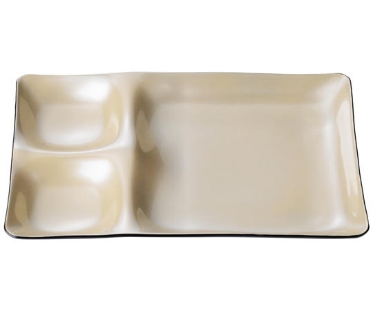 福井クラフト 25cm 長角ABS1/2プレート 黄金銀彩(裏黒塗) 17412120 1個（ご注文単位1個）【直送品】