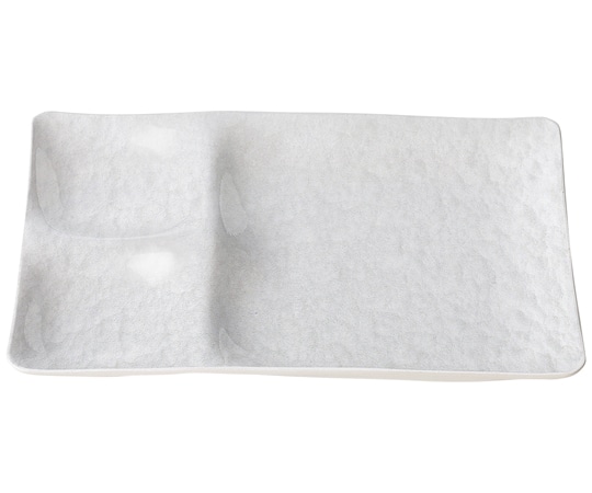 福井クラフト 25cm 長角ABS1/2プレート ホワイトアクア(裏白) 17412076 1個（ご注文単位1個）【直送品】