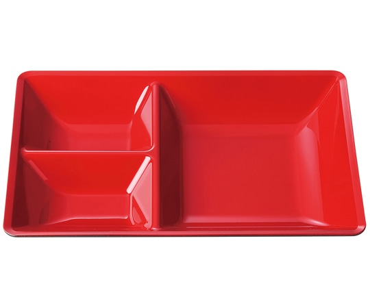 福井クラフト 26.5cm 長角深型ツーワンプレート 赤二度塗(裏黒) 55202820 1個（ご注文単位1個）【直送品】