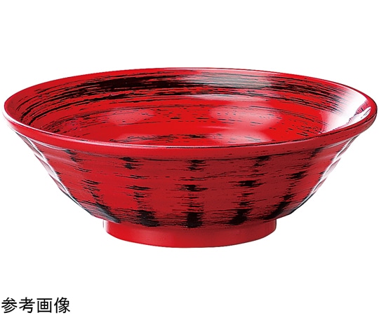 福井クラフト 24cm 超耐熱ラーメン鉢 赤に黒刷毛目 45023730 1個（ご注文単位1個）【直送品】