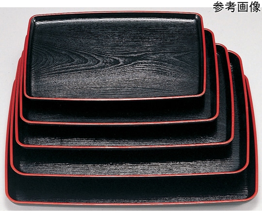 福井クラフト 尺3 胴張長手盆 黒木目天朱 15002830 1個（ご注文単位1個）【直送品】