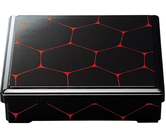 福井クラフト 8寸 角弁当 黒亀甲(蓋親) 24063135 1個（ご注文単位1個）【直送品】