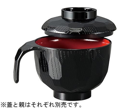福井クラフト 耐熱トッティー亀甲椀黒内朱(蓋) 30004010 1個（ご注文単位1個）【直送品】