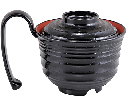 福井クラフト 超耐熱グリッピー椀(蓋親)黒内朱 31001270 1個（ご注文単位1個）【直送品】