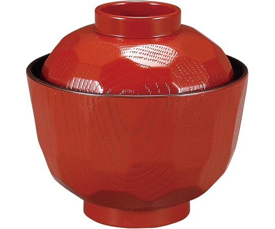 福井クラフト ニュー亀甲小吸椀 朱内黒 30044340 1個（ご注文単位1個）【直送品】