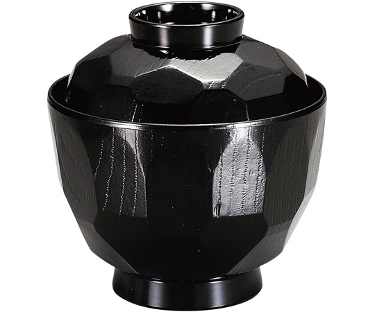 福井クラフト 3.0ミニ亀甲小吸椀(蓋親)黒 31001690 1個（ご注文単位1個）【直送品】