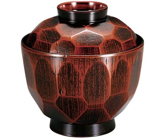 福井クラフト 3.0ミニ亀甲小吸椀(蓋親)栃 31001710 1個（ご注文単位1個）【直送品】