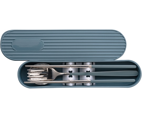 福井クラフト カトラリーセット 灰青(ケース 灰青) 62164160 1個（ご注文単位1個）【直送品】