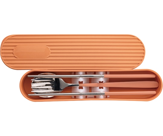 福井クラフト カトラリーセット 杏子色(ケース 山吹色) 62164170 1個（ご注文単位1個）【直送品】