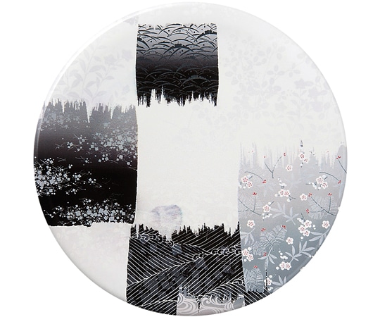福井クラフト A150寿司皿 墨絵市松乱れ 74012190 1個（ご注文単位1個）【直送品】