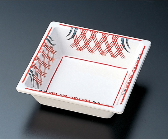 福井クラフト 渕付角鉢 赤絵格子 22000910 1個（ご注文単位1個）【直送品】