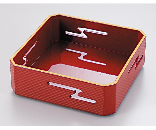 福井クラフト 3.5寸 隅切すかし鉢 朱天金 54300500 1個（ご注文単位1個）【直送品】