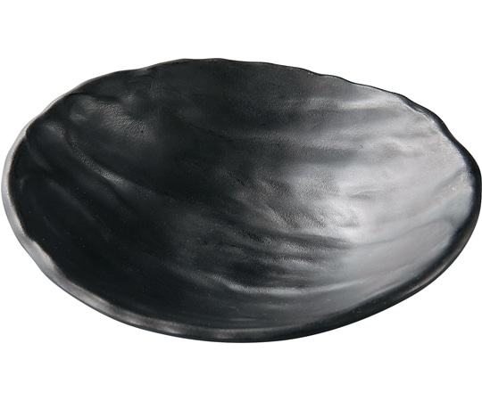 福井クラフト メラミン 13.2 ひねり楕円羽反鉢 黒マット 51024490 1個（ご注文単位1個）【直送品】