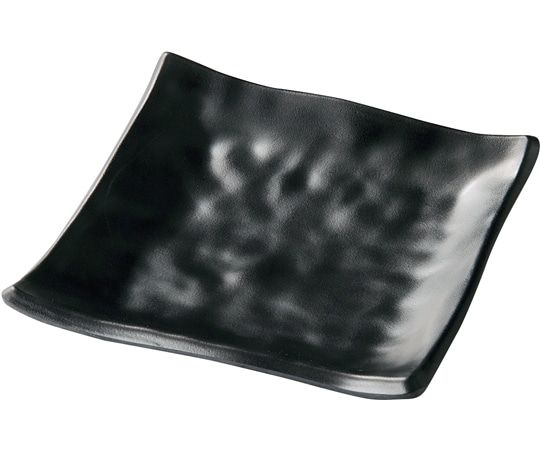 福井クラフト メラミン 12.7 ひねり四方上皿 黒マット 51024710 1個（ご注文単位1個）【直送品】