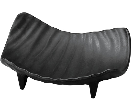 福井クラフト メラミン 18.5 四方上り内筋四ッ足鉢 黒マット 75005690 1個（ご注文単位1個）【直送品】