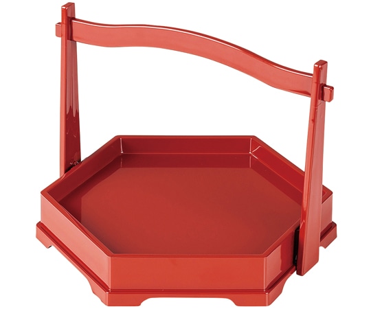 福井クラフト 六角手提 朱 50023915 1個（ご注文単位1個）【直送品】