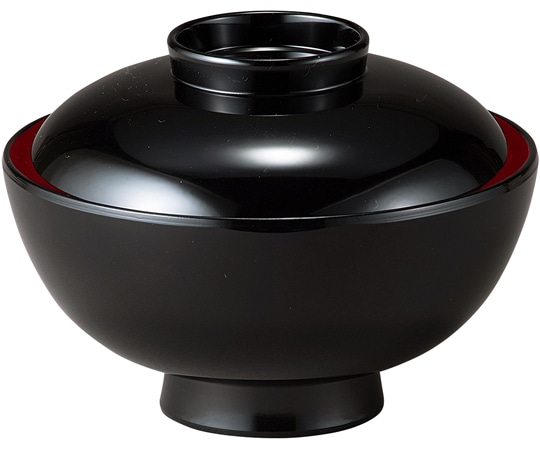 福井クラフト 4寸 台平仙才椀 黒無地 内朱 30048210 1個（ご注文単位1個）【直送品】