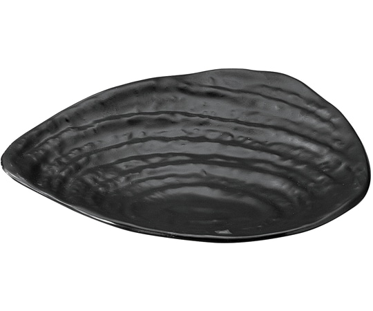 福井クラフト メラミン 20.2 ひねり三方内ウズ皿 黒マット 75005680 1個（ご注文単位1個）【直送品】