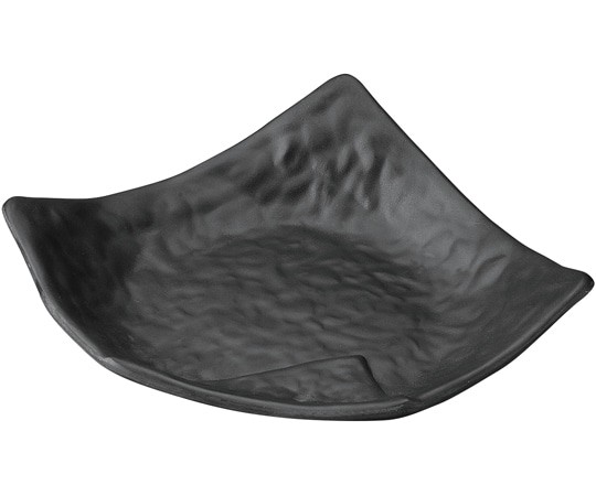 福井クラフト メラミン 23.0 反ムスビ内ゆず柄皿 黒マット 75005685 1個（ご注文単位1個）【直送品】