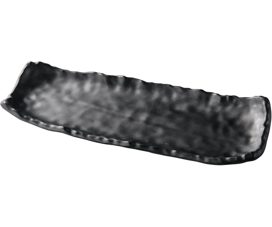 福井クラフト メラミン 32.5 ひねり長角内ゆず目皿 黒マット 51024870 1個（ご注文単位1個）【直送品】