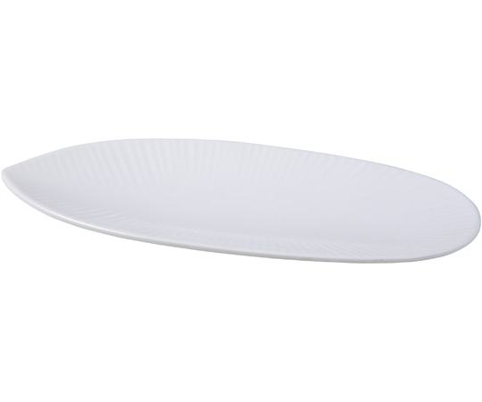 福井クラフト 34cm 焼き物葉皿(大)白グロス 83360170 1個（ご注文単位1個）【直送品】