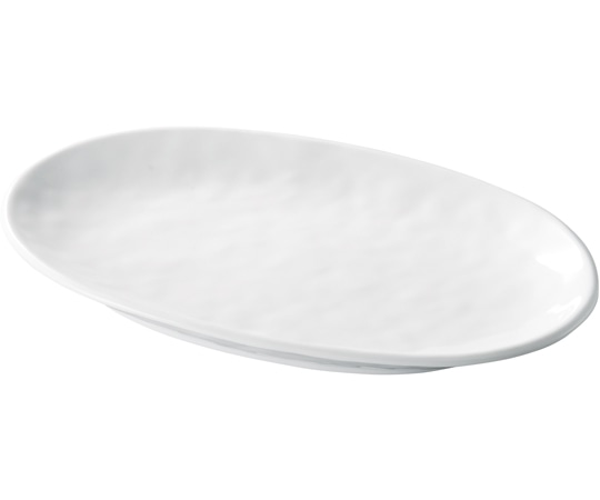 福井クラフト メラミン 28.4 雅荒打目小判皿 白グロス 51024960 1個（ご注文単位1個）【直送品】