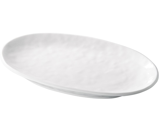 福井クラフト メラミン 36.3 雅荒打目小判皿 白グロス 51024970 1個（ご注文単位1個）【直送品】