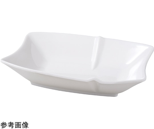 福井クラフト 25cm 竹割り長鉢(小)白グロス 83360230 1個（ご注文単位1個）【直送品】