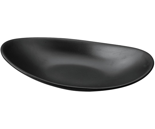 福井クラフト メラミン 21.6 ひねり反舟皿 黒マット 75005710 1個（ご注文単位1個）【直送品】