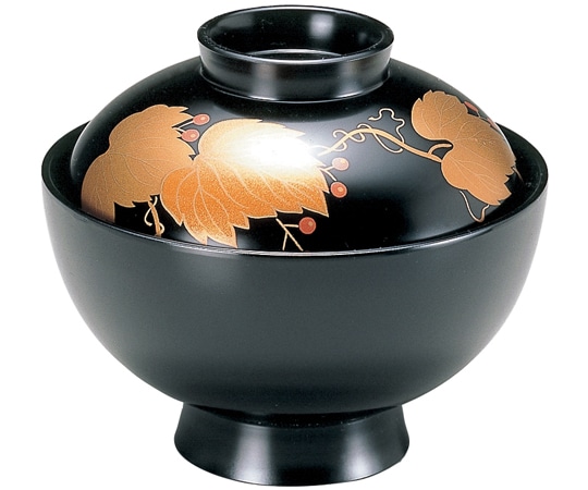 福井クラフト TA4寸 仙才丸椀 黒蔦 33021050 1個（ご注文単位1個）【直送品】