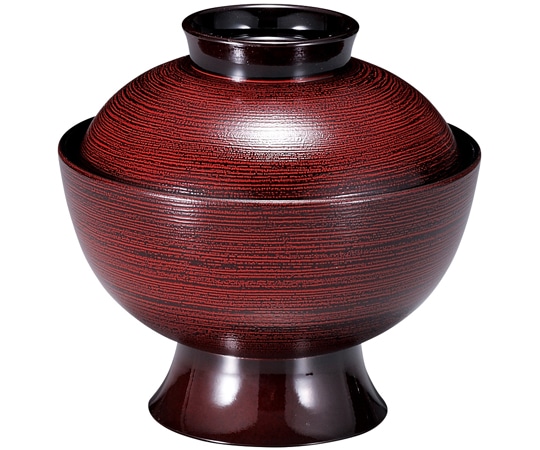 福井クラフト 耐熱4寸 高台高仙才椀 溜刷毛目 内黒 31006530 1個（ご注文単位1個）【直送品】