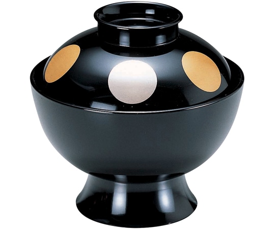 福井クラフト 耐熱4寸 高台高仙才椀 黒/日月 内黒 33021120 1個（ご注文単位1個）【直送品】