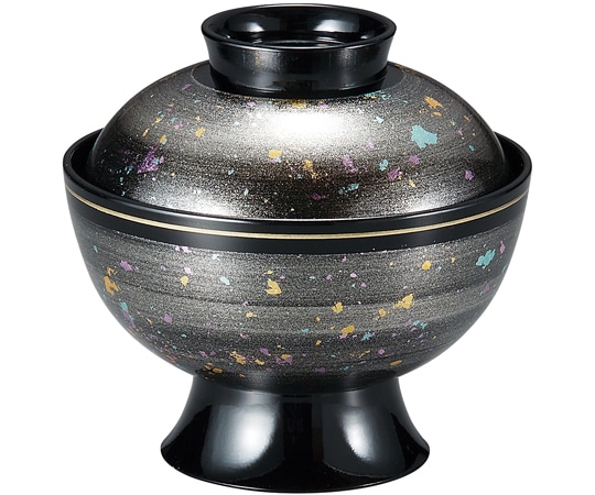 福井クラフト 耐熱4寸 高台高仙才椀 銀光彩 内黒 37002030 1個（ご注文単位1個）【直送品】