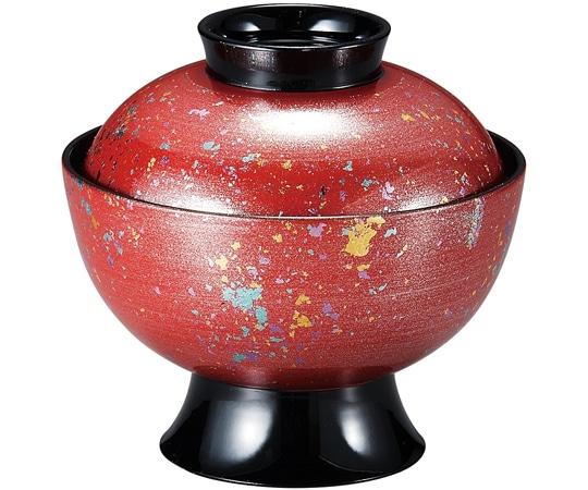 福井クラフト 耐熱4寸 高台高仙才椀 朱光彩 内黒 37002010 1個（ご注文単位1個）【直送品】