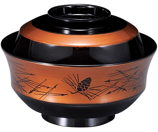 福井クラフト 耐熱4寸 天竜寺椀 一分溜帯/松葉 内黒 31006590 1個（ご注文単位1個）【直送品】