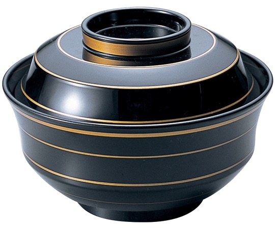 福井クラフト 耐熱4寸 天竜寺椀 黒/金ライン 内黒 12025300 1個（ご注文単位1個）【直送品】