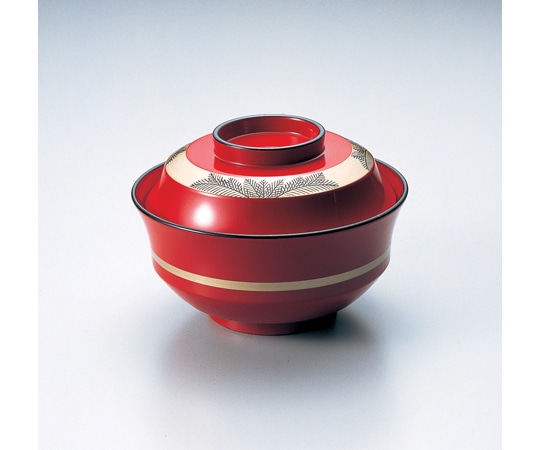 福井クラフト 耐熱4寸 天竜寺椀 銀帯松葉 内朱 12025310 1個（ご注文単位1個）【直送品】