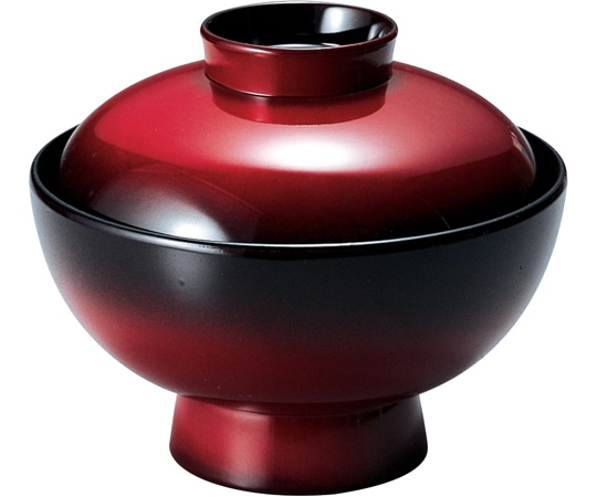 福井クラフト 4寸 段付直仙才椀 朱ボカシ 12025140 1個（ご注文単位1個）【直送品】