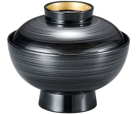 福井クラフト 4寸 段付直仙才椀 銀渦ライン高台内金 37001980 1個（ご注文単位1個）【直送品】